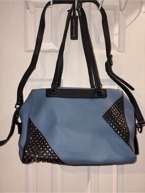 Stylish Blue & Black Studded Women’s Satchel